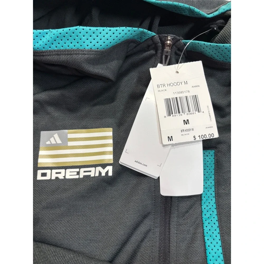 Adidas Mens Jacket Size Medium BTR Hoodie Beyond‎ The Run Dream Boston 2016 NWT